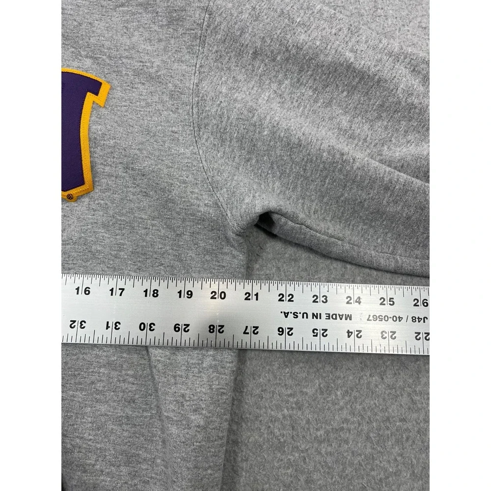 LSU Tigers Sweatshirt Adult S Gray Champion Hooded Regular Fit Geaux Tigers